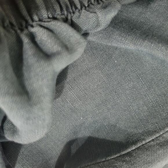 Young Fabulous Broke Cove Pant Green YFB Front Slits Crop Flare Washed Linen XS - Picture 12 of 14